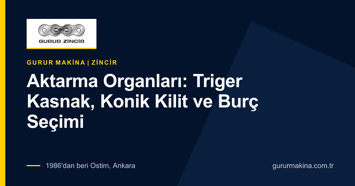 Aktarma Organları: Triger Kasnak, Konik Kilit ve Burç Seçimi