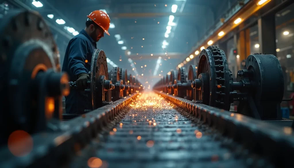 Conveyor system chain transmission mechanism industrial facility
