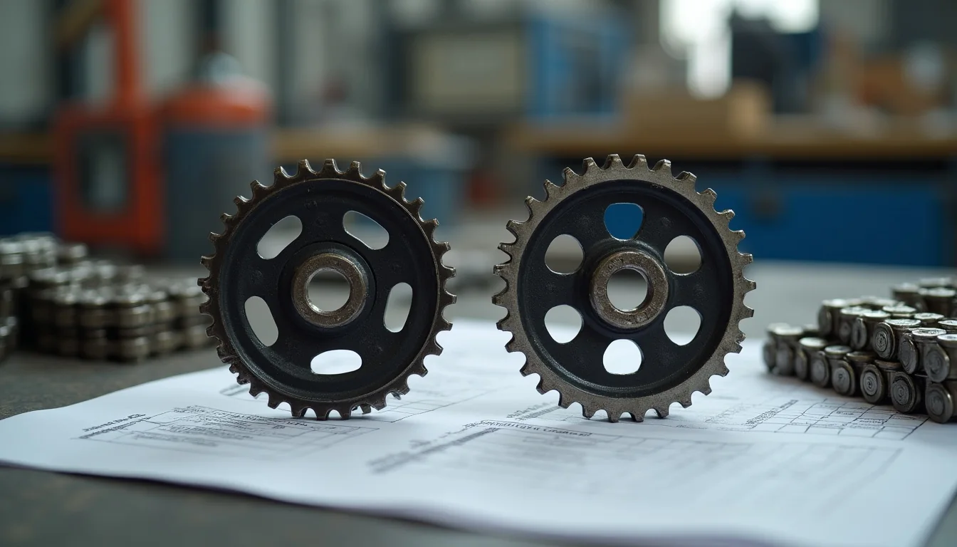 Maintenance replacement timing planning with worn gears and spare chain parts