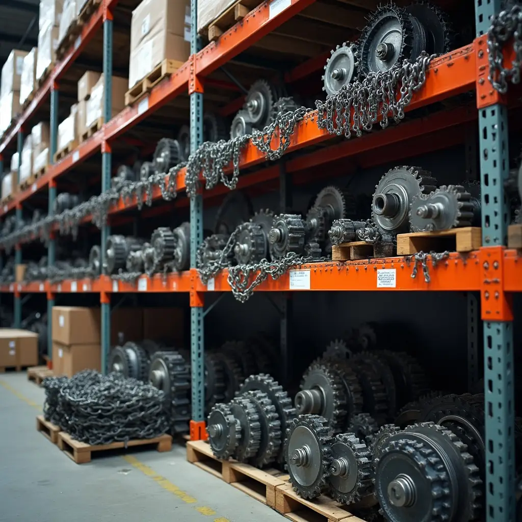 Shelf layout for industrial chain and gear stock planning