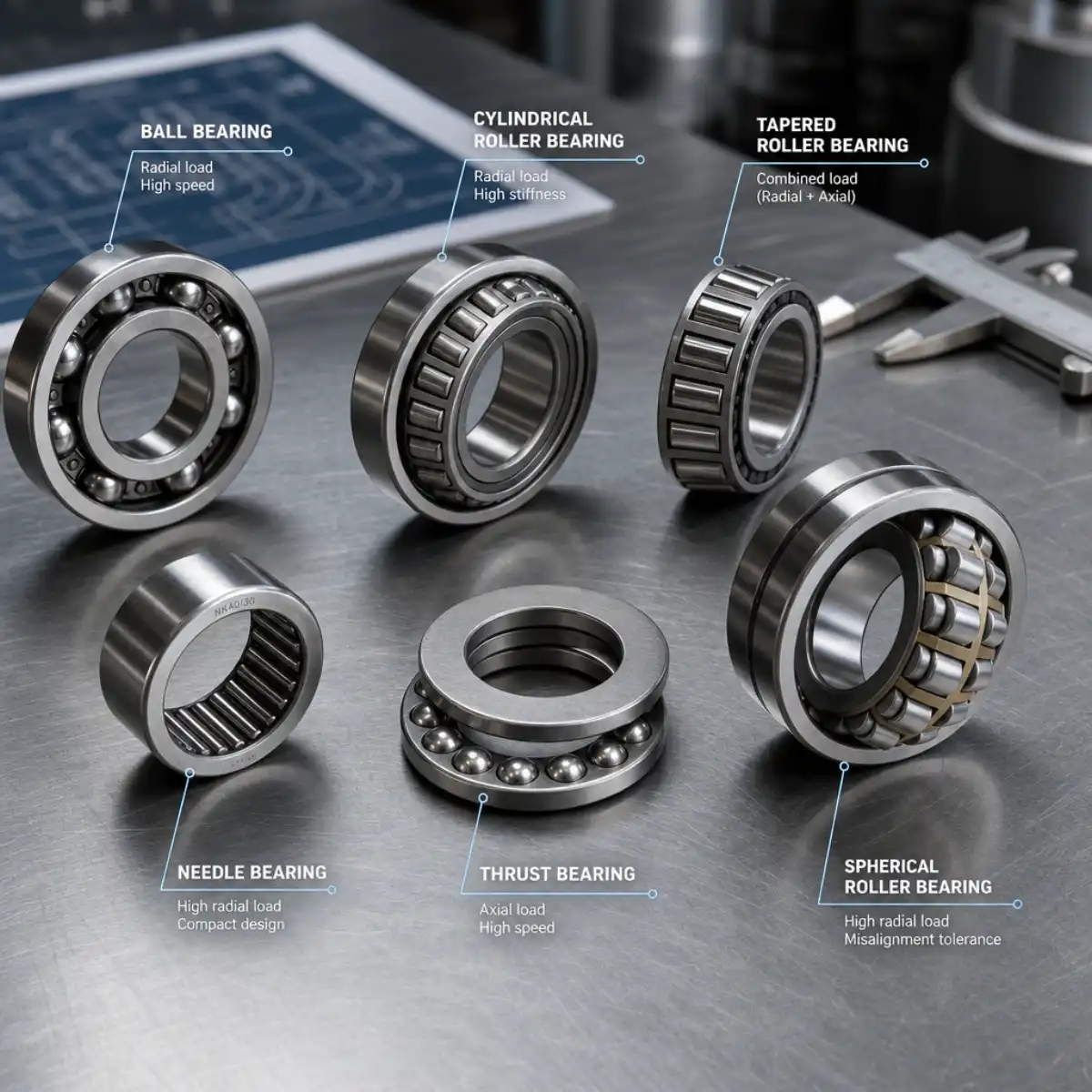 industrial bearing types varieties ball bearing cylindrical bearing