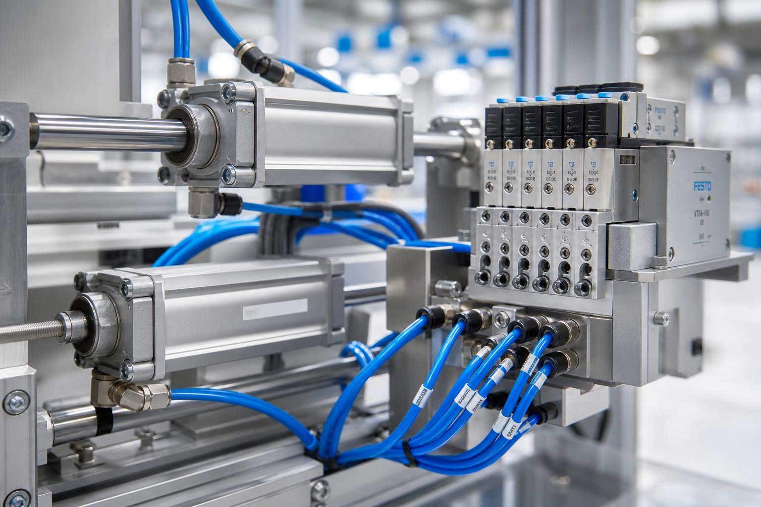 Industrial pneumatic cylinder and valve systems