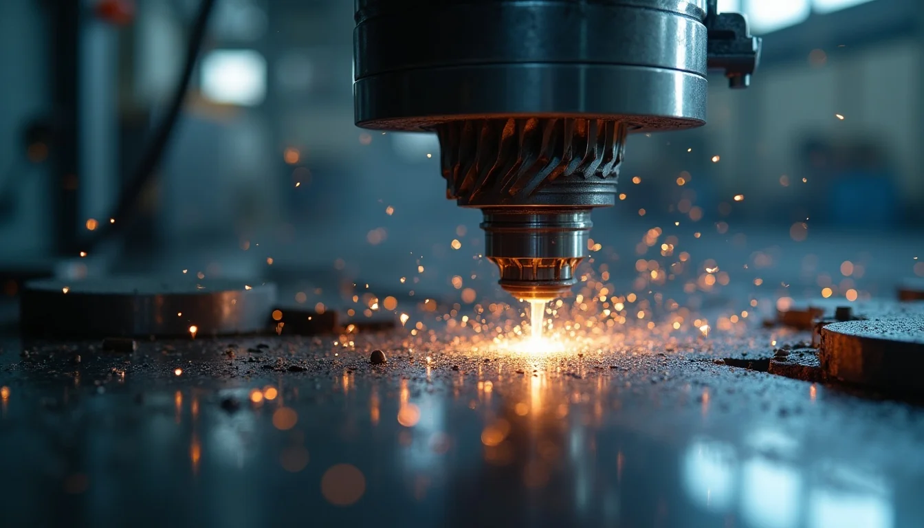 Sprocket cutting process on an industrial CNC machine, a precision manufacturing environment