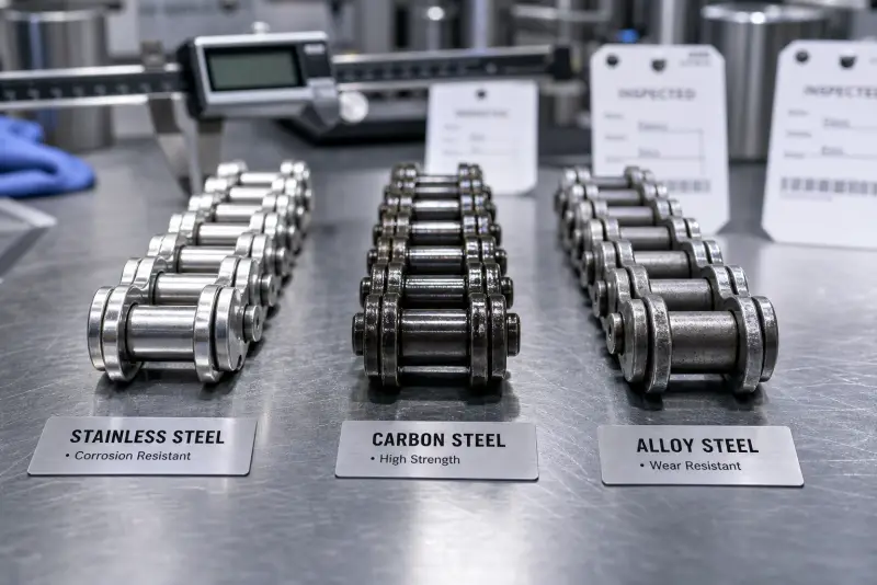 Comparison of stainless steel and carbon steel chain materials